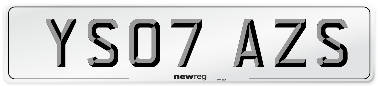 YS07 AZS Number Plate from New Reg